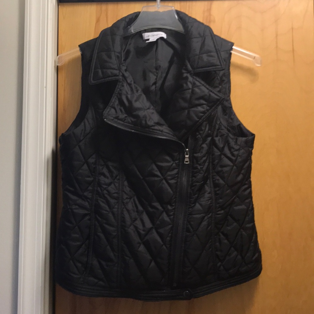 Asymmetrical zip black vest